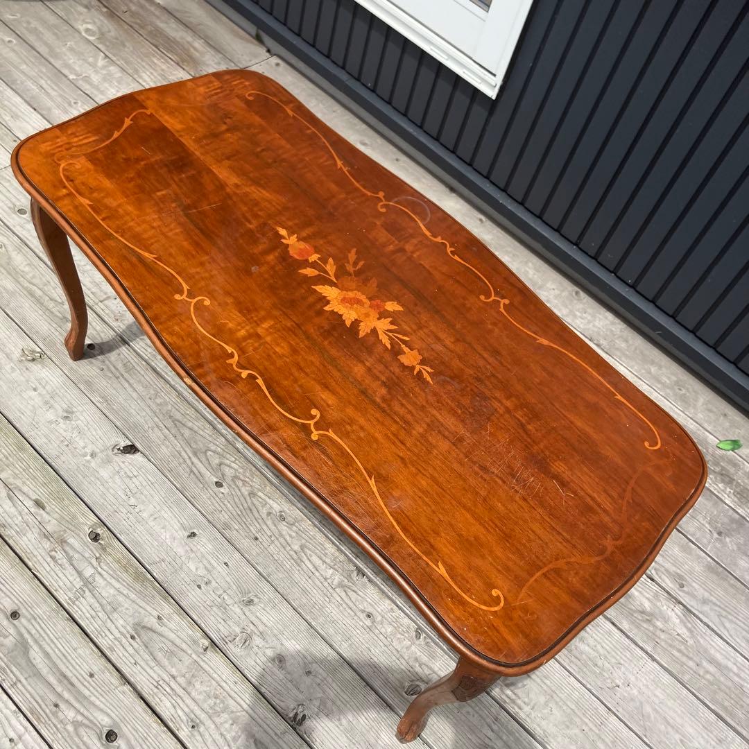 イタリアアンティーク ロココ様式 木製装飾 センターテーブル クラシック 古家具