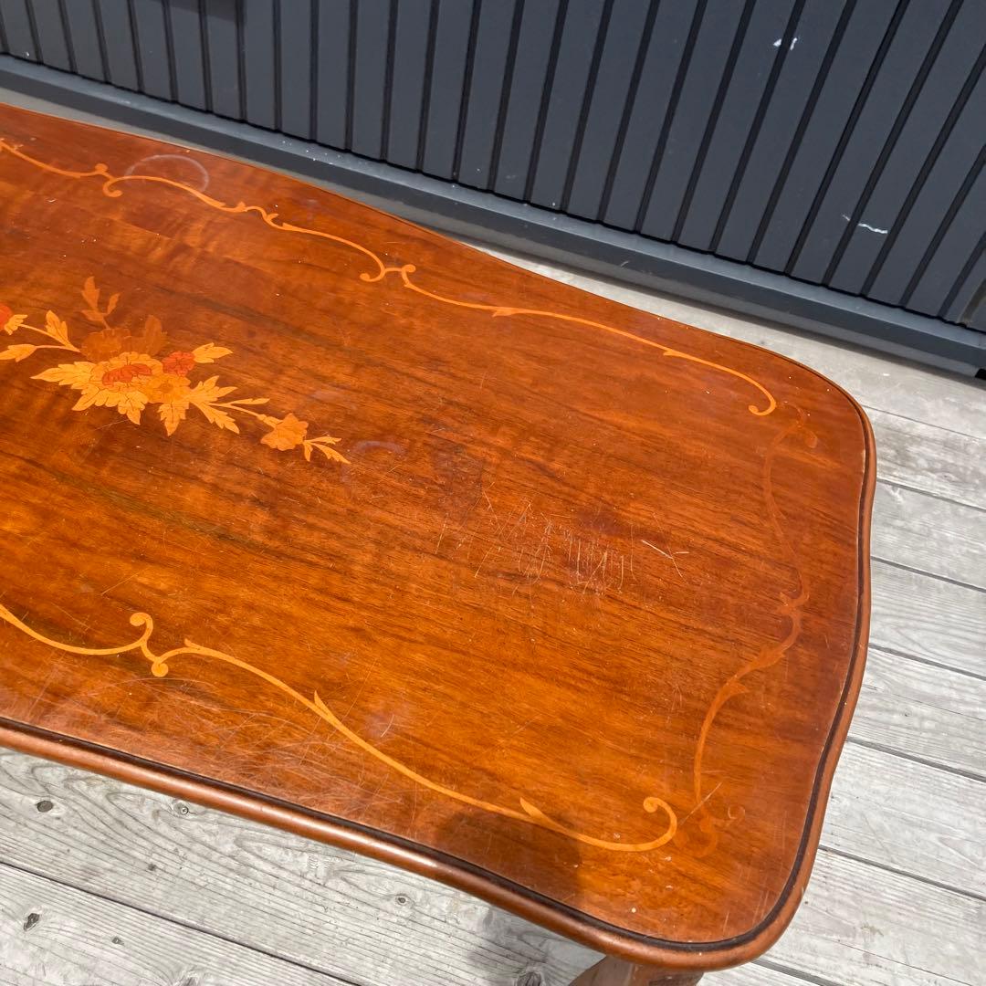 イタリアアンティーク ロココ様式 木製装飾 センターテーブル クラシック 古家具