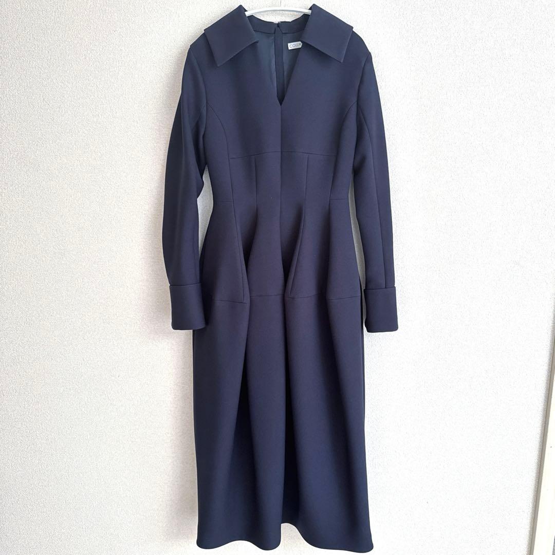 COLUMN ボリュームフォルムワンピース　ネイビー36