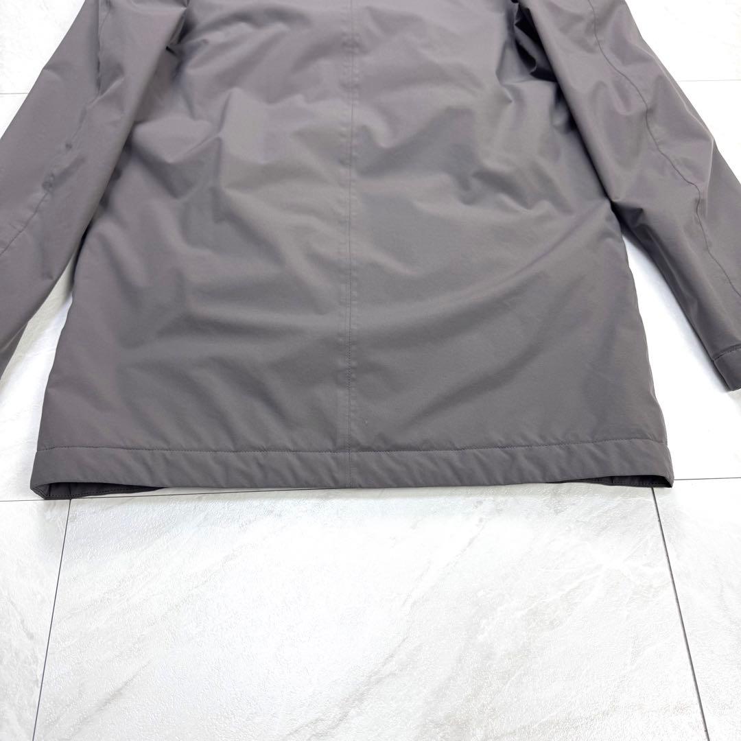 極美品 ヘルノ リゾート フード着脱可 ステンカラーコート グレー 46