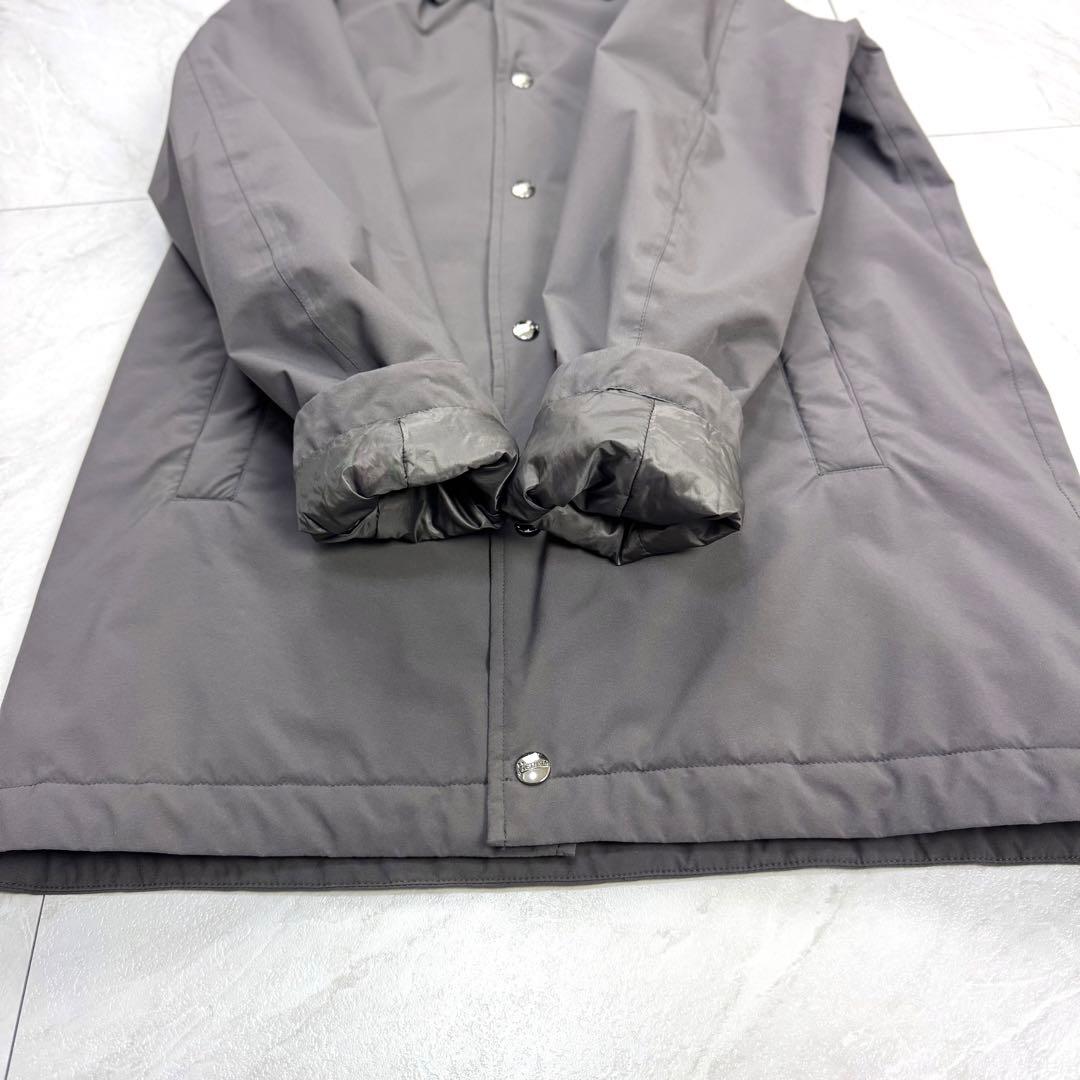 極美品 ヘルノ リゾート フード着脱可 ステンカラーコート グレー 46