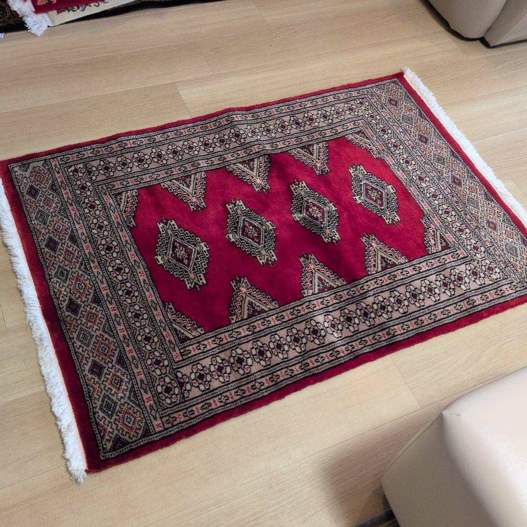 79x115cmパキスタン手織りマット(281)ギャッベ・ペルシャ・じゅうたん