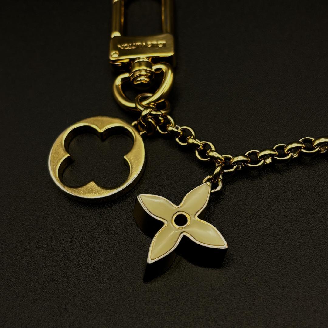 美品　ヴィトン バッグ チャーム チェーン フルール ドゥ モノグラム