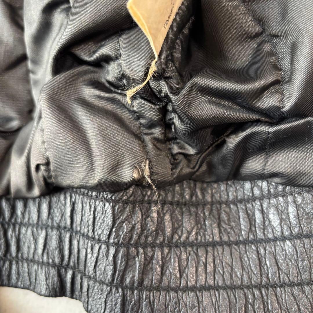 old leather jacket blouson black 本革 短丈 M