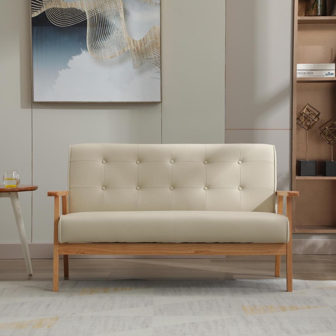 【新品】人気 高級感PVCレザーソファ 2人掛け 組立簡単