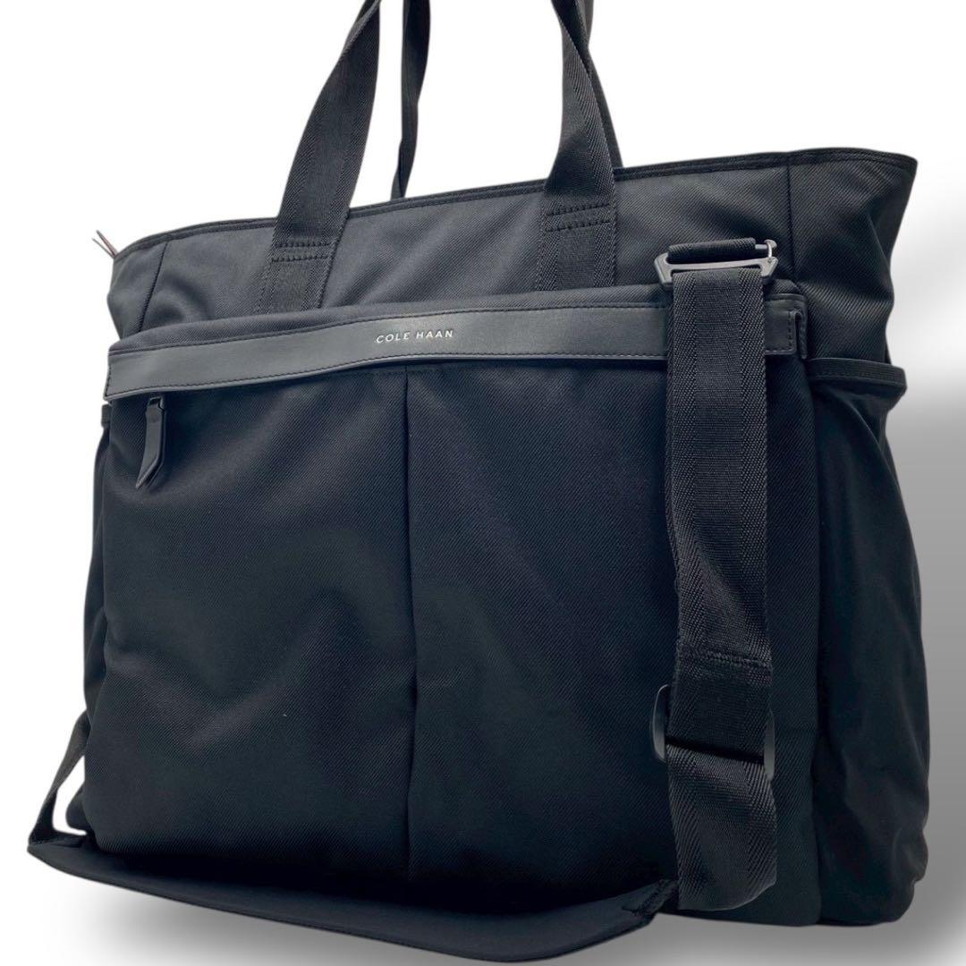COLE HAAN モダン トートバッグ 2way 肩掛け mens. 黒