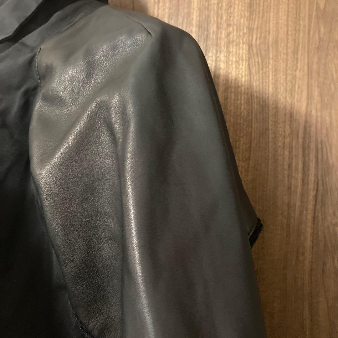 HIROKO KOSHINO コシノヒロコ ラムレザーコンビジャケット ブルゾン