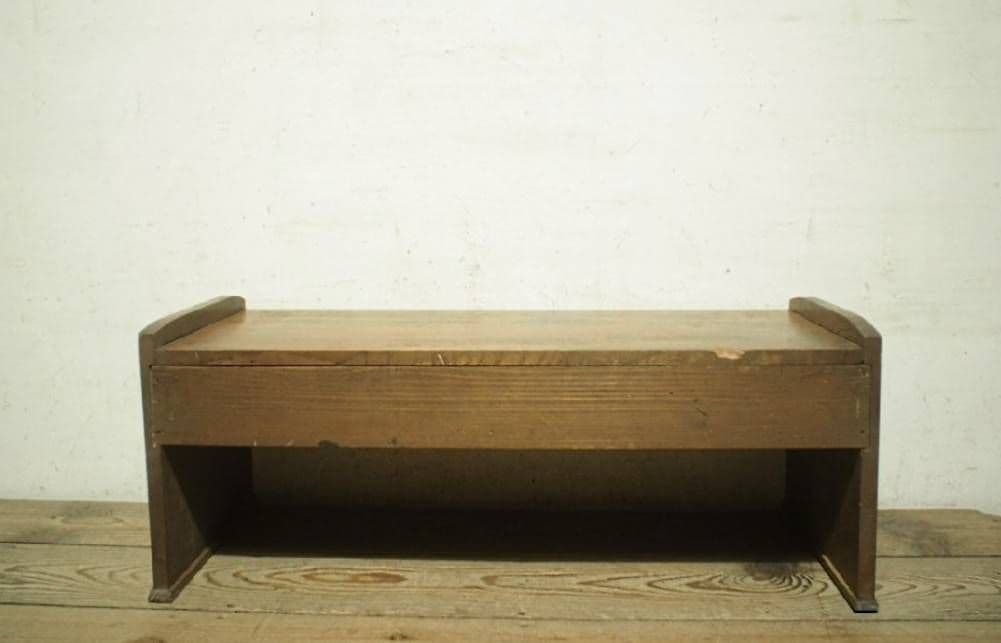 1068 アンティーク　栗の文机　ローテーブル　座卓　帳場机　陳列台　レトロ