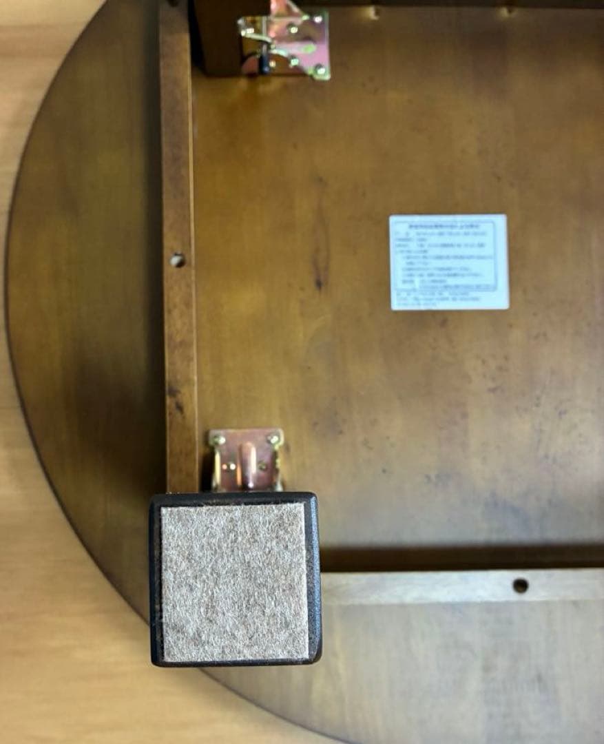 丸いちゃぶ台　折りたたみ式円形テーブル 直径70cm ダークブラウン　昭和レトロ