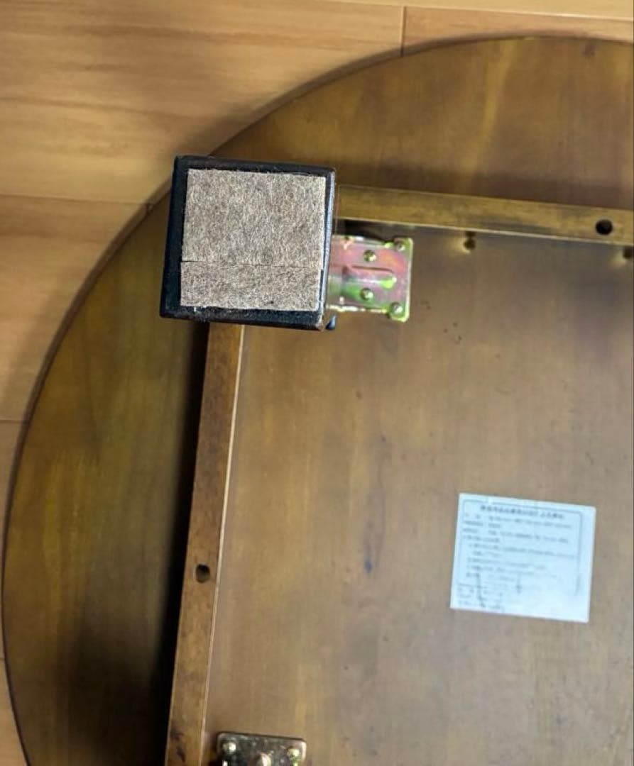 丸いちゃぶ台　折りたたみ式円形テーブル 直径70cm ダークブラウン　昭和レトロ