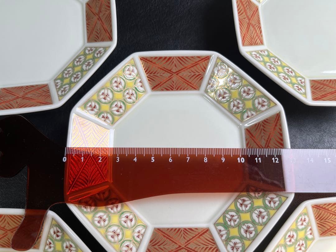 幸楽窯　錦花小紋　銘々皿　５枚　八角皿