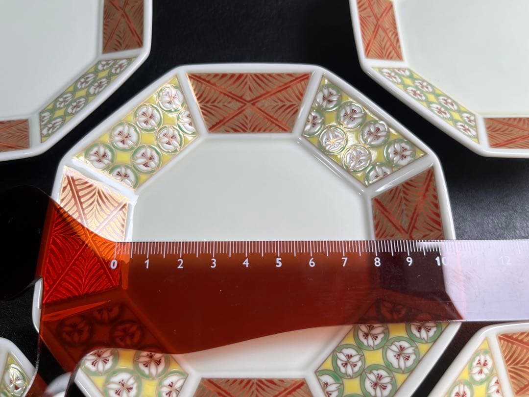 幸楽窯　錦花小紋　銘々皿　５枚　八角皿