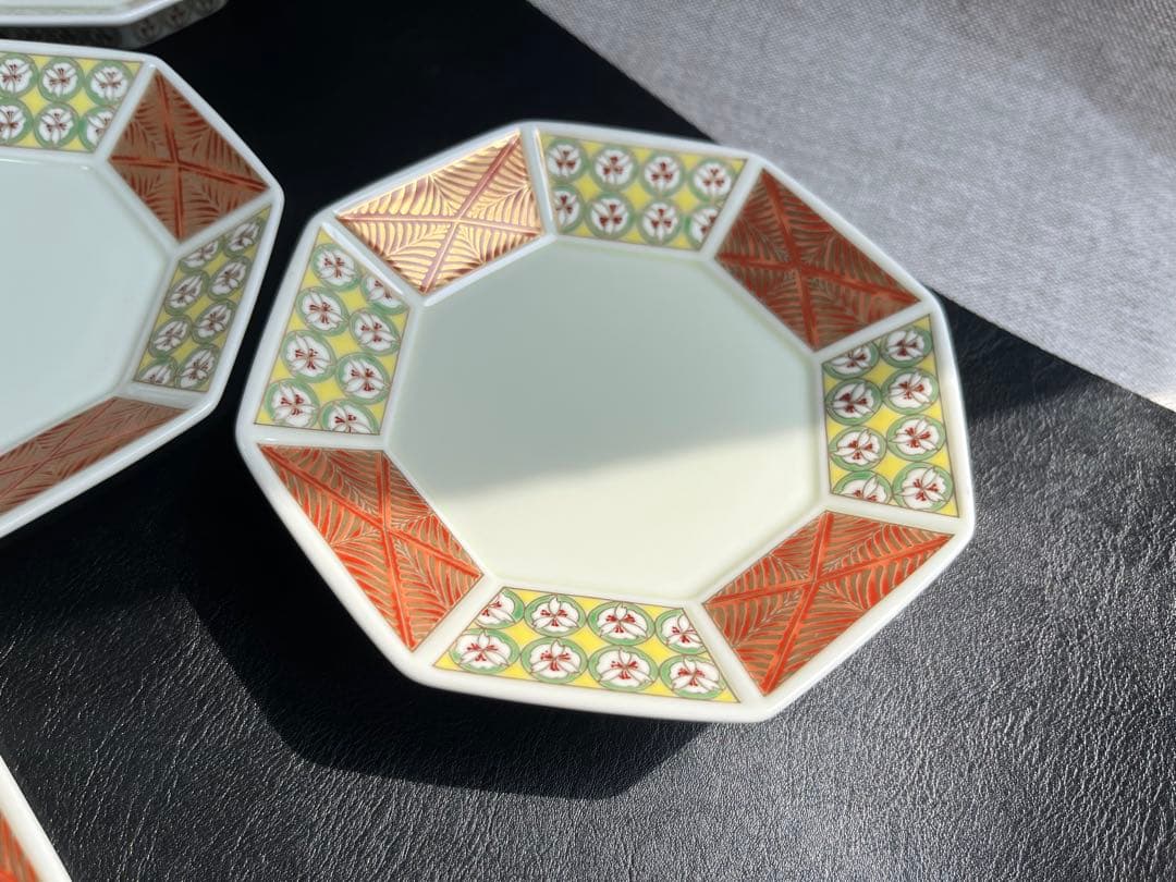 幸楽窯　錦花小紋　銘々皿　５枚　八角皿