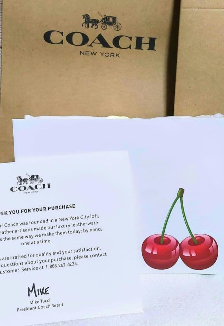 COACH チェリープリントシグネチャー スナップ二つ折り財布 ミニウォレット