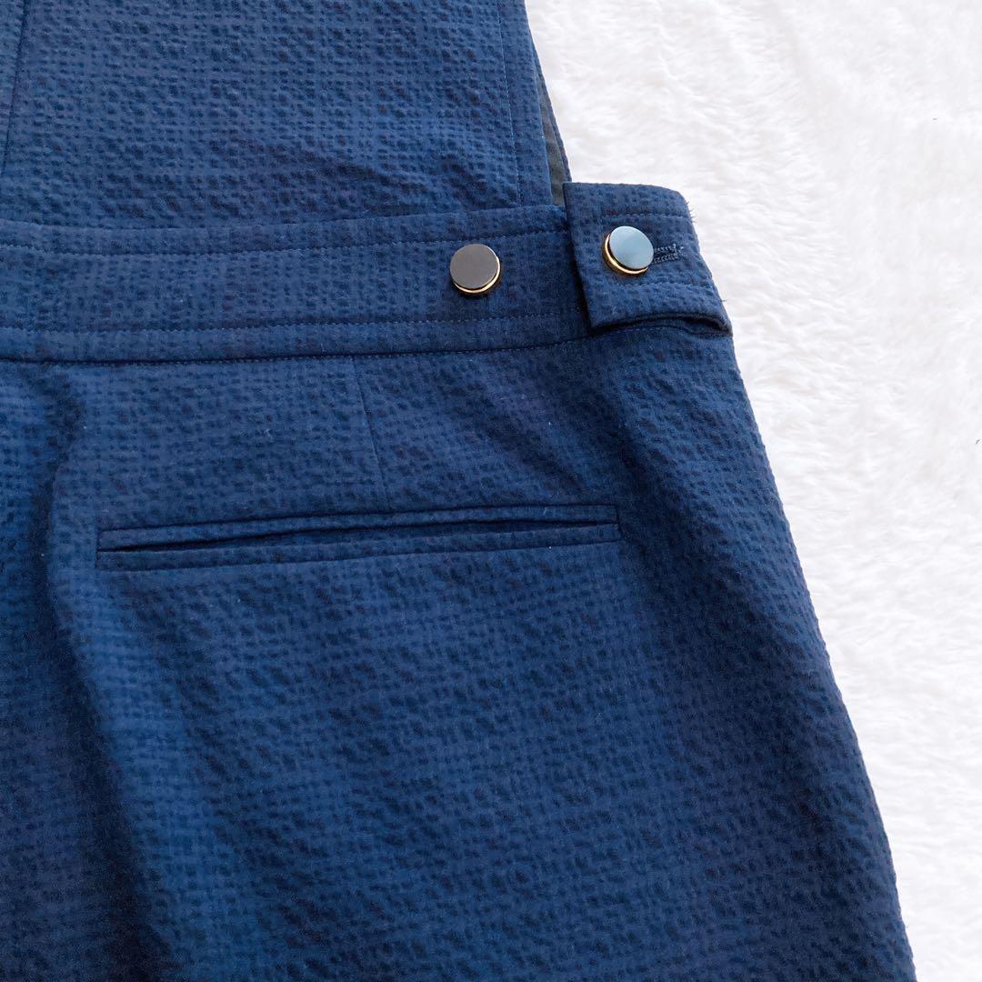 ✨美品✨バッカ シアサッカー カバードサロペット オールインワン ネイビー 36