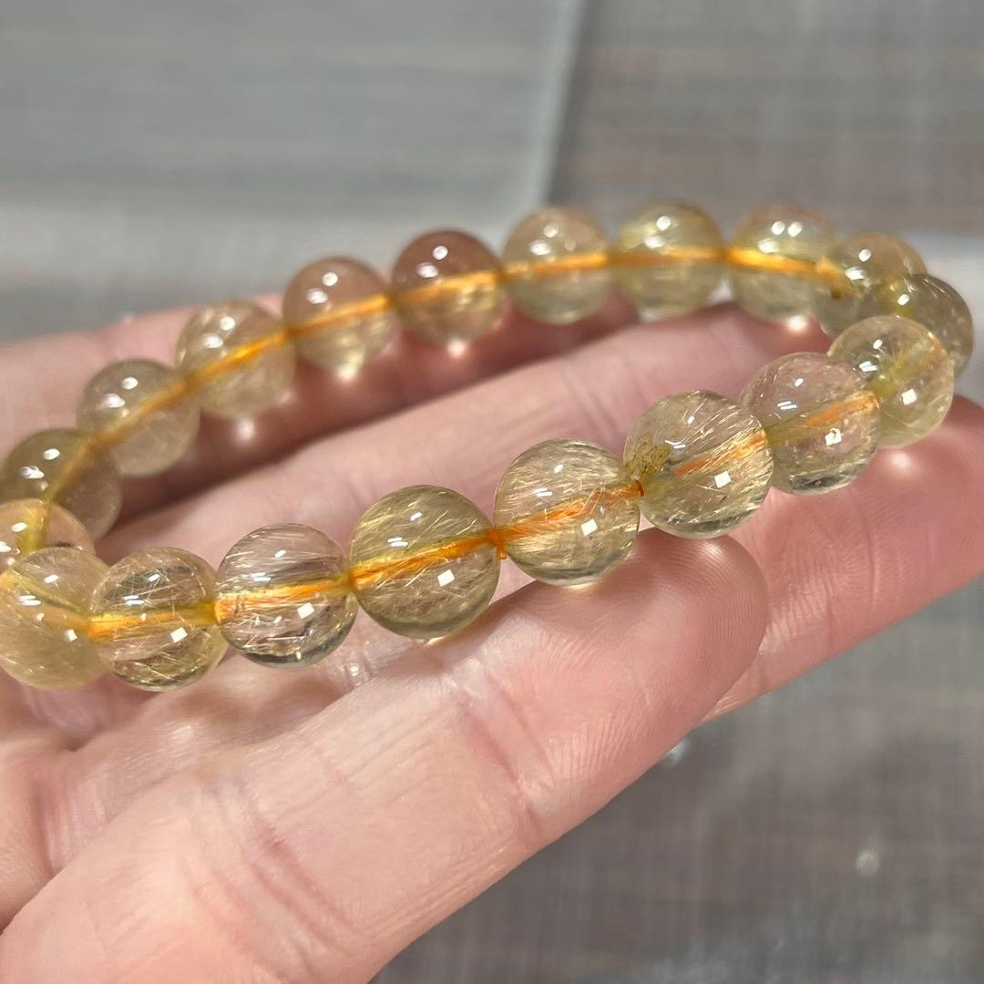 高品質　ゴールドルチルブレスレット　ルチルクォーツ　1-2