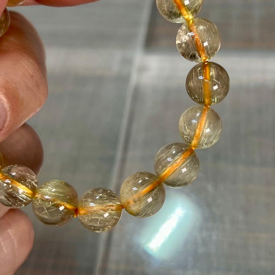 高品質　ゴールドルチルブレスレット　ルチルクォーツ　1-2