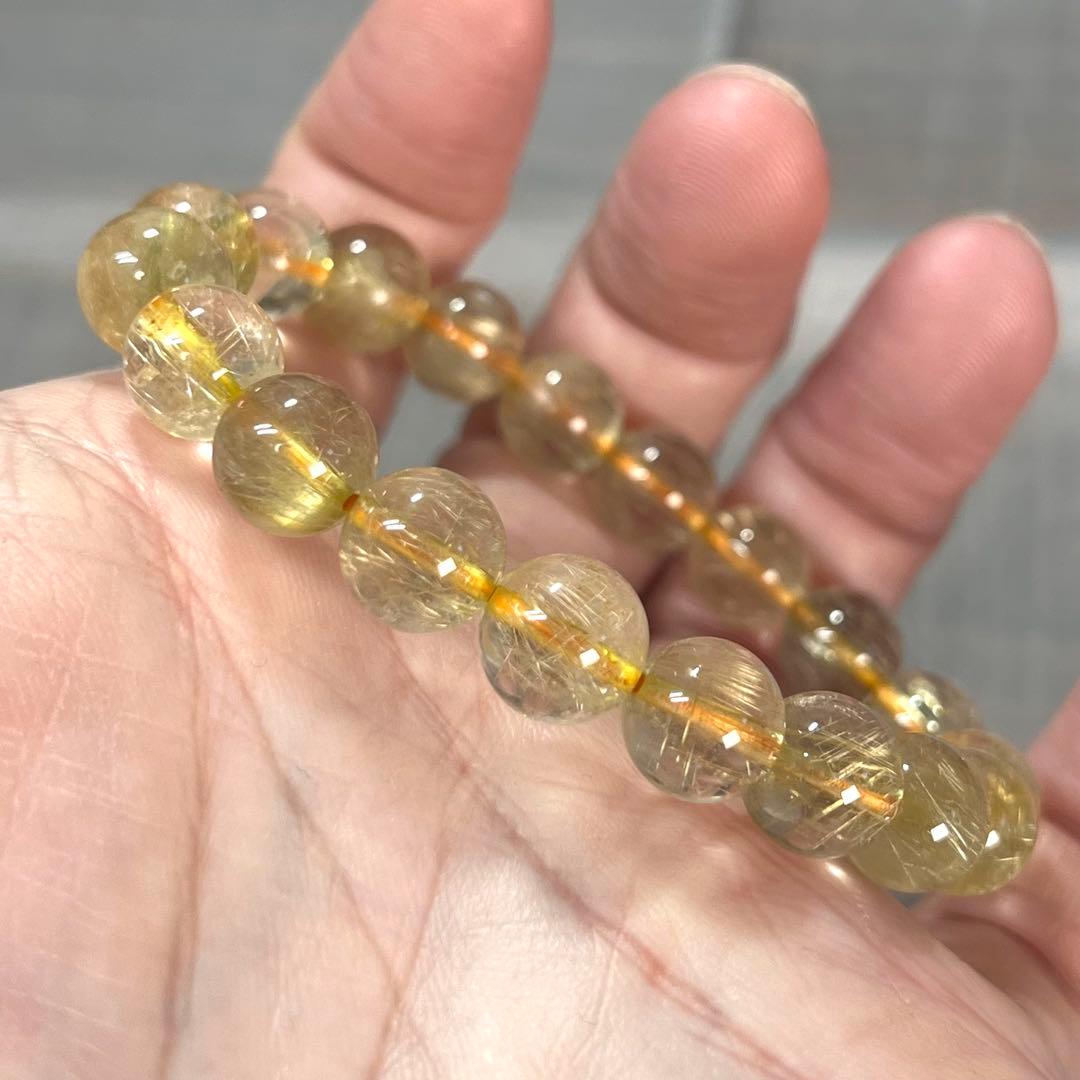 高品質　ゴールドルチルブレスレット　ルチルクォーツ　1-2