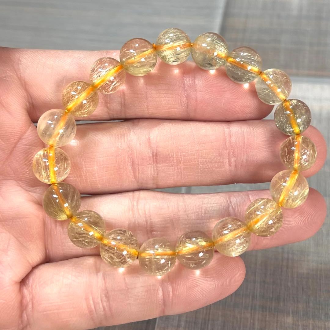 高品質　ゴールドルチルブレスレット　ルチルクォーツ　1-2