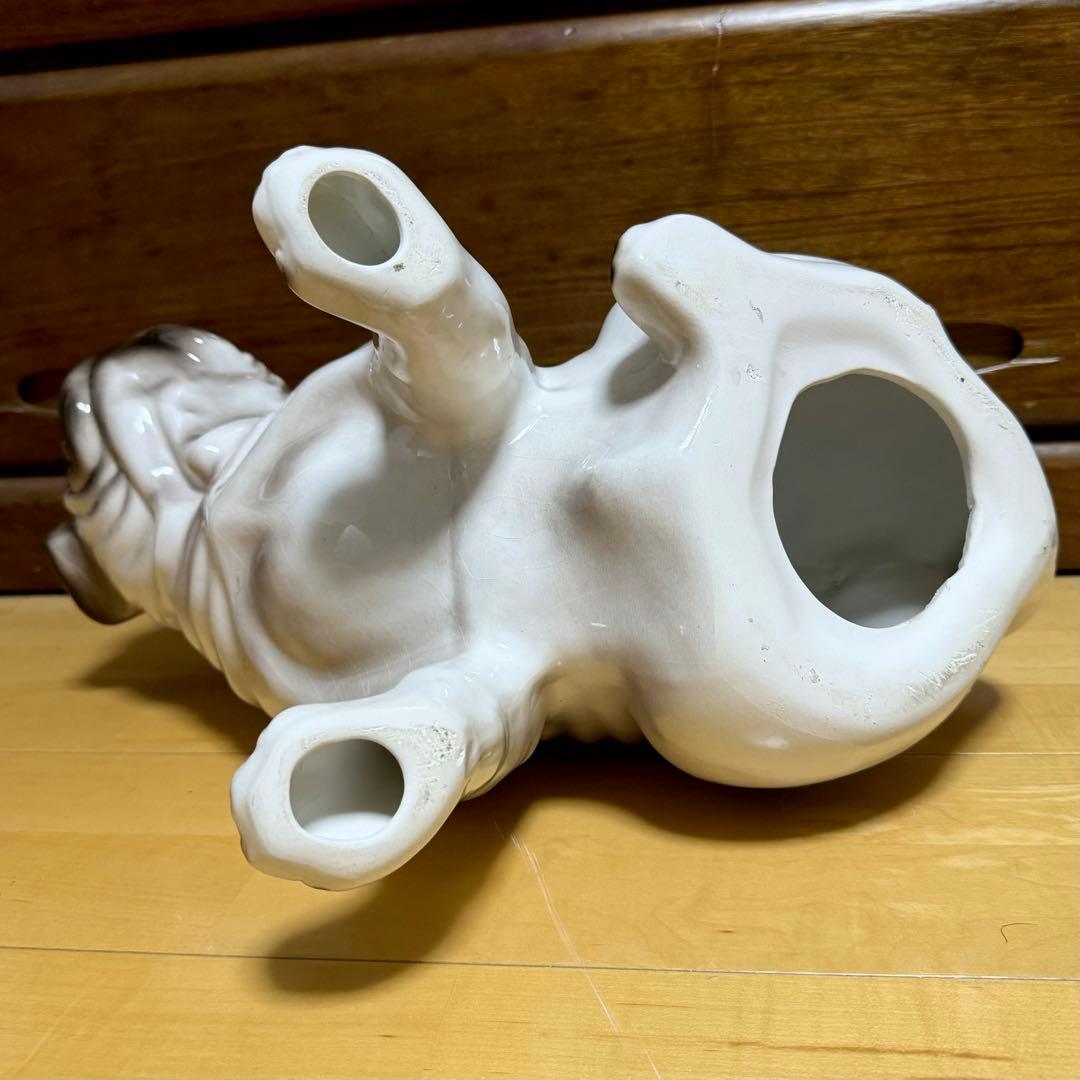 送料無料 大型40cm イタリア製 Demain パグ 陶器製 オブジェ 置物