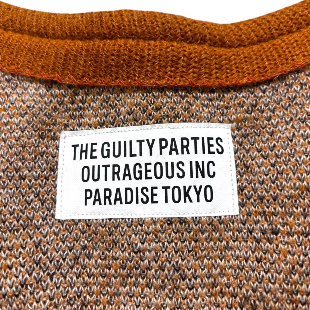 WACKO MARIA　レオパードモヘアカーディガン　ブラウン系　大きいサイズ