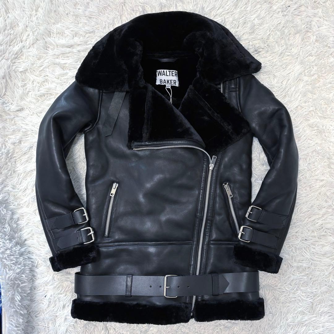 WALTER BAKER レザージャケット ブラック B2 ボア ライダース
