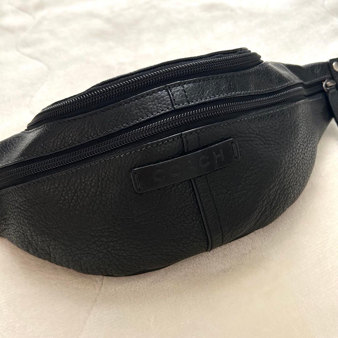 COACH コーチ ボディバッグ ウエストポーチ レザー 黒