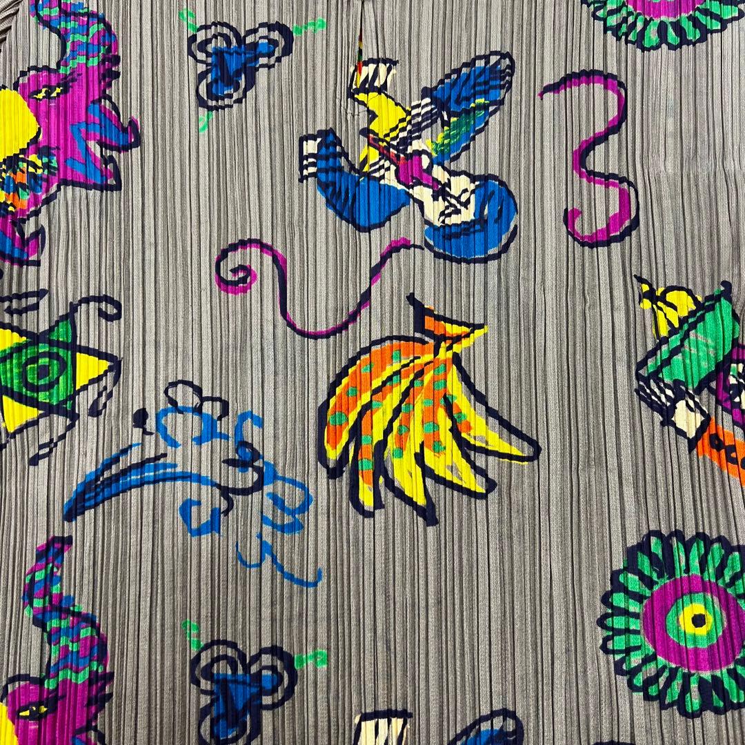 PLEATS PLEASE カットソー 総柄 アニマル ライトブラウン 3 L