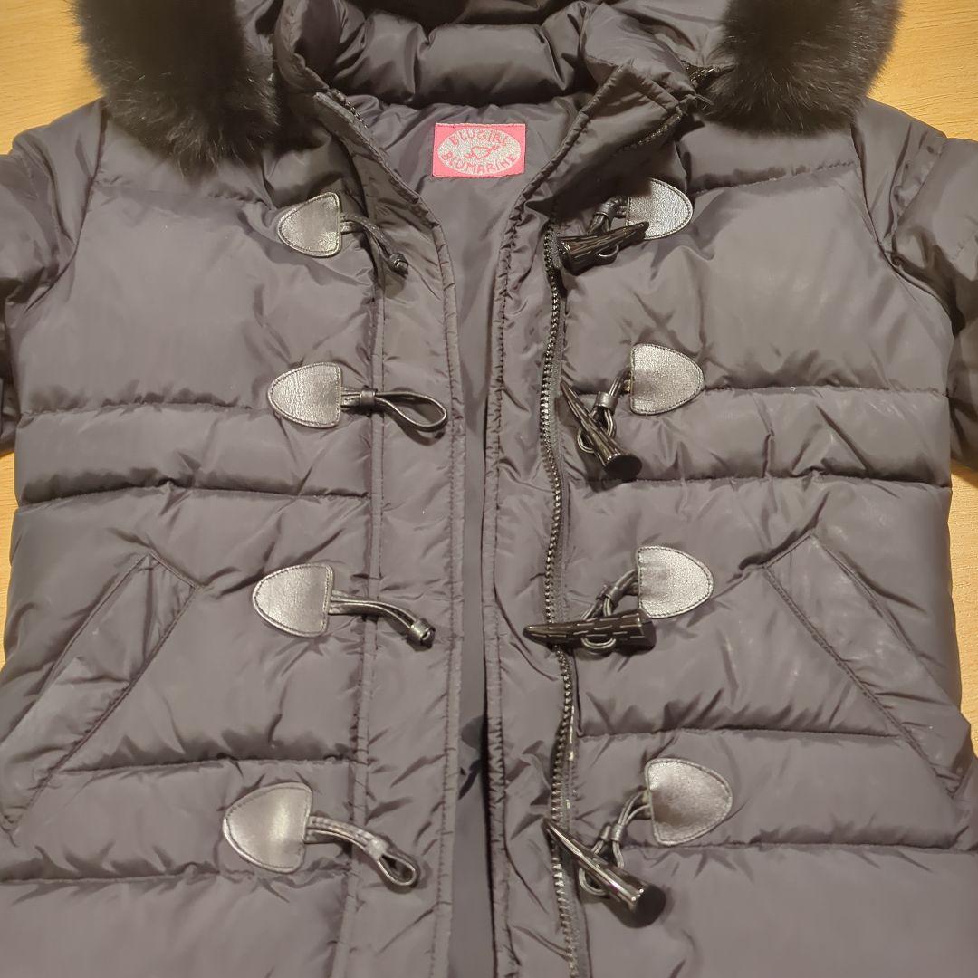 BLUGIRL BLUMARINE ファー付きフード ブラックダウンジャケット