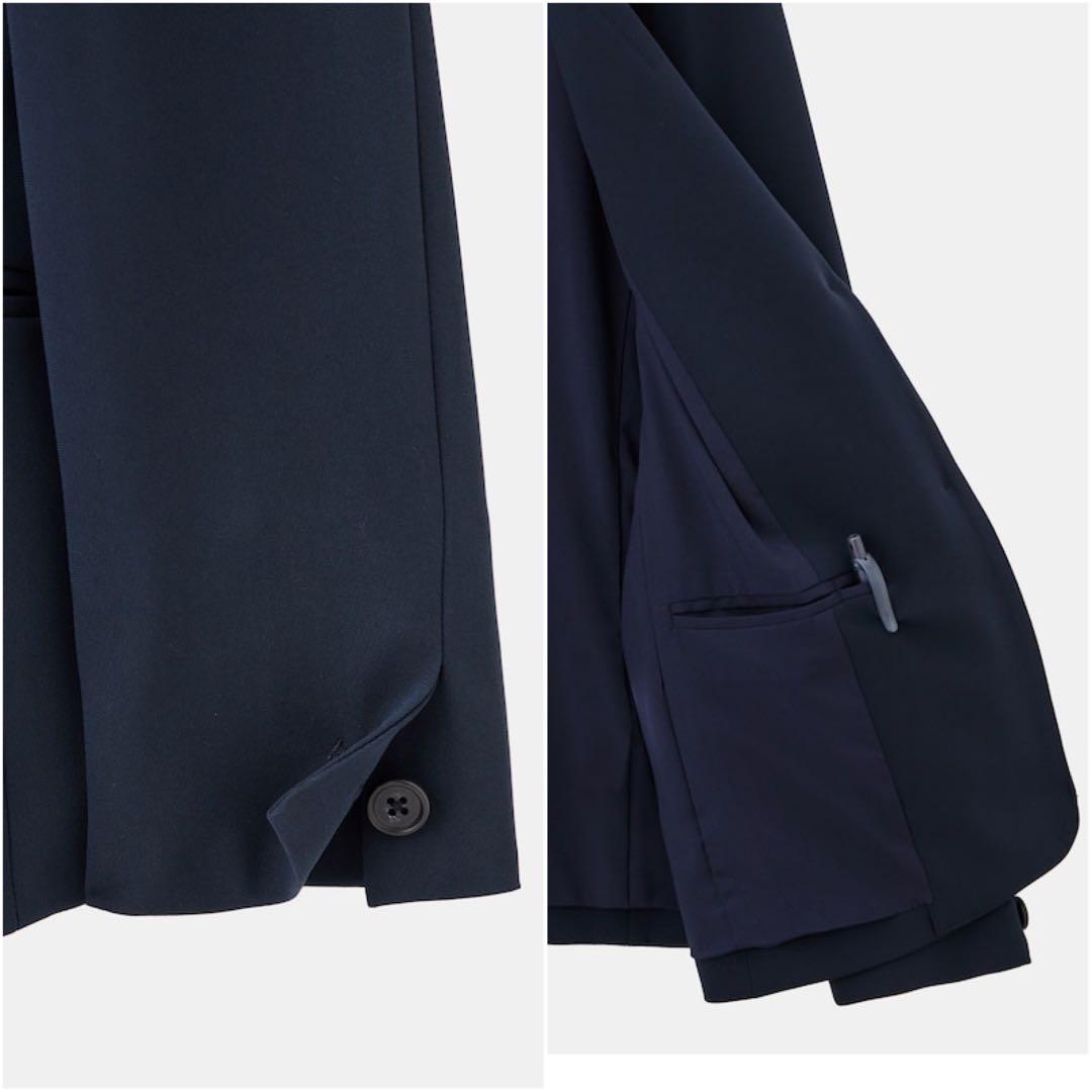 【美品】2025 PLST トリアセブレンド パンツスーツ M-S ネイビー