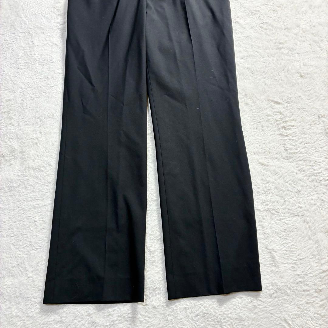 極美品 コムサイズム パンツスーツ ２点セット 黒 ブラック ウール混 春物