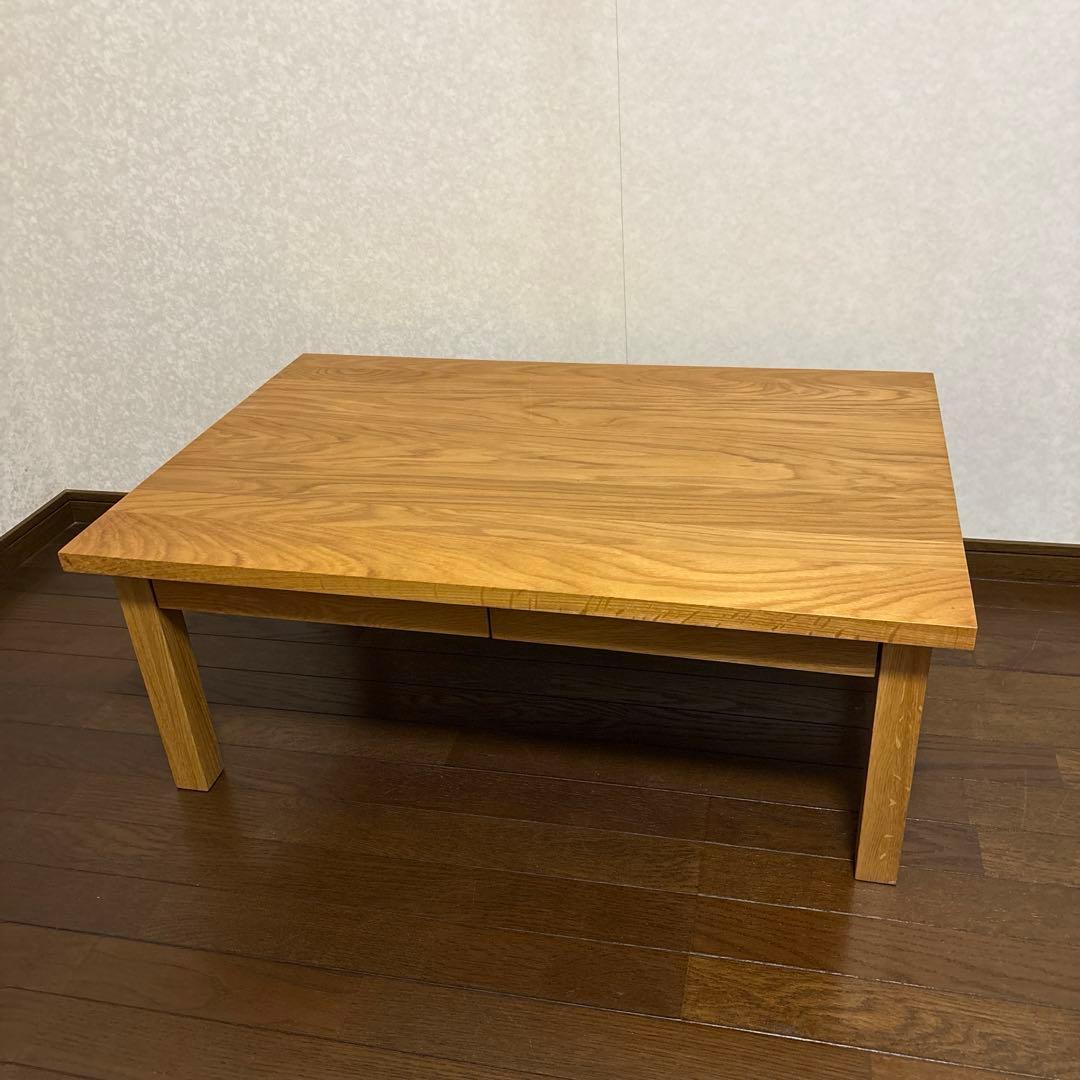 【美品】無印良品 無垢材 ローテーブル オーク材 900mm