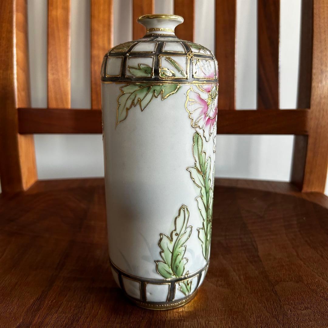 【アンティーク】花瓶　オールドノリタケ M 印NIPPON表記　ハンドペイント