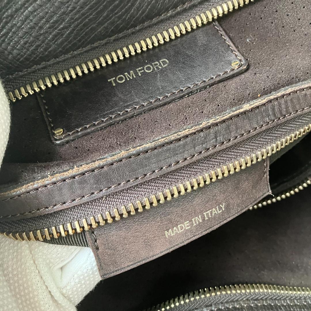 最高級ヘビーグレインレザー TOM FORD トートバッグ ビッグジップ 希少品