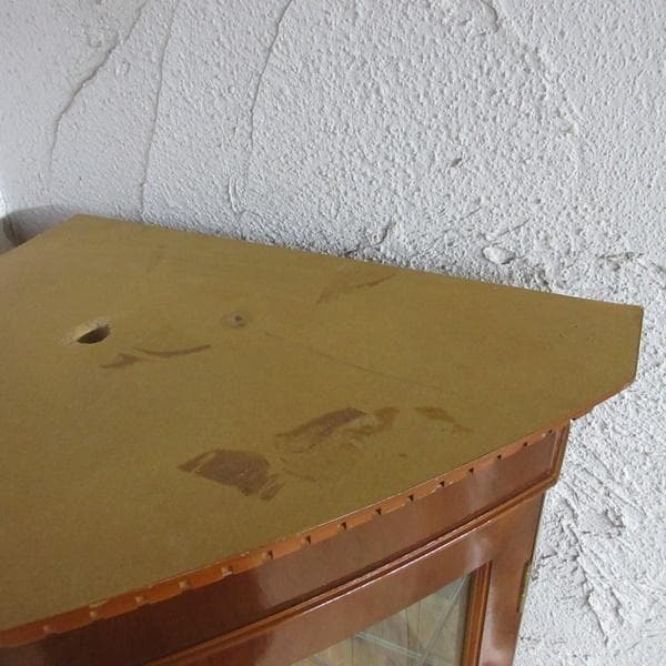 イギリス アンティーク 家具 コーナーキャビネット 飾り棚 英国 6953c