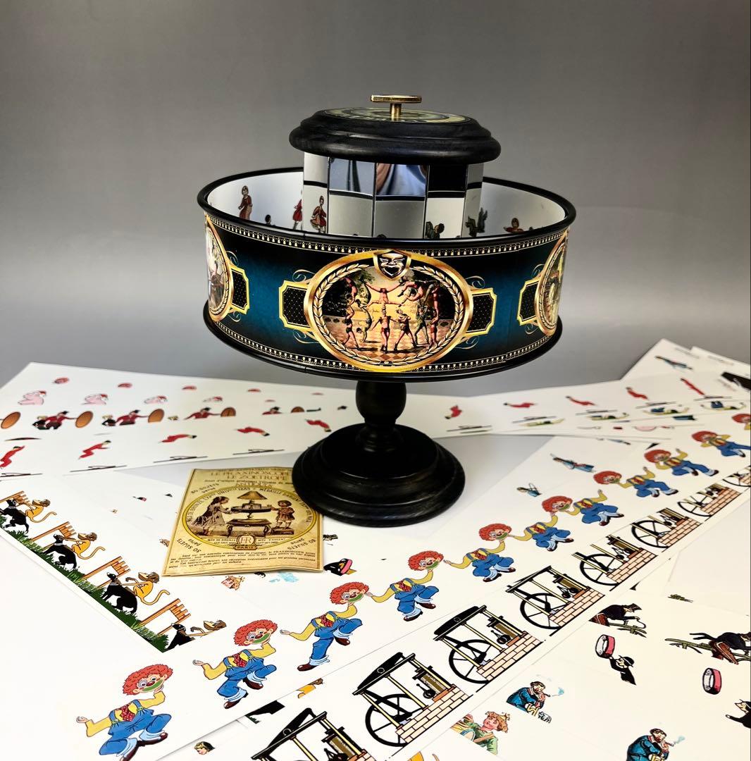 【プラキシノスコープ】回転覗き絵　オルゴール付き　レトロアンティーク　即発送可能