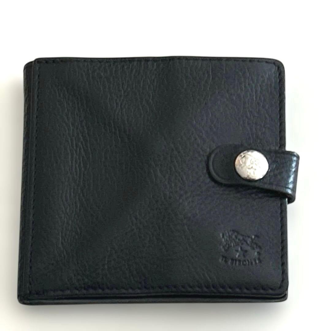 え*き様 IL BISONTE 二つ折り財布 黒 レザー