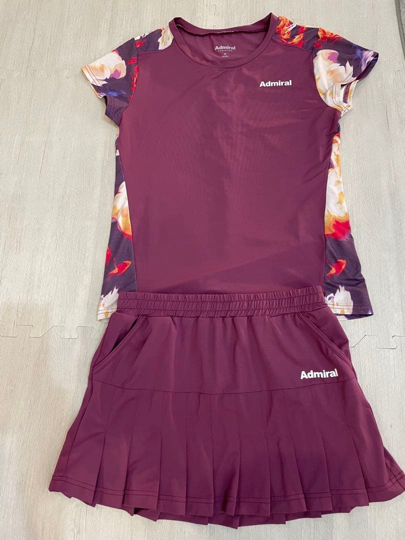 Admiral テニスウェア ワインレッド フラワーパターン　Mサイズ