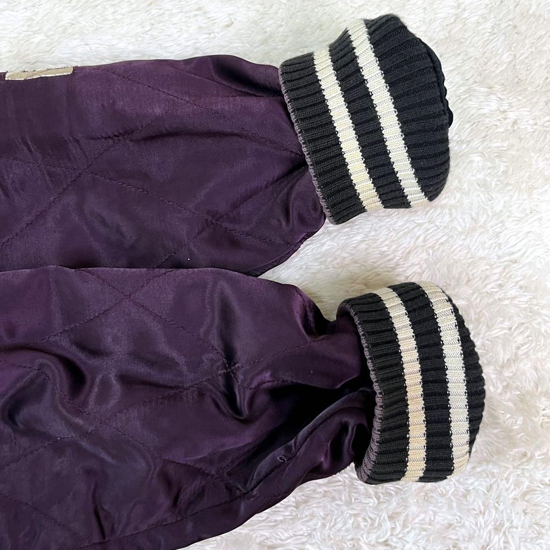 希少ヒステリックグラマー刺繍ベロアリバーシブルブルゾンパープルブラックF