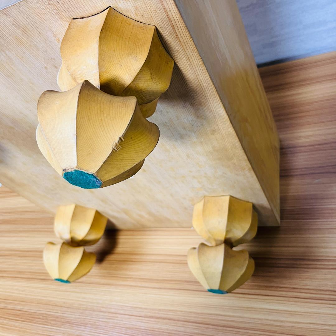 日向碁盤店 脚付碁盤 天地柾 柾目 囲碁 ヘソ有り 19路盤