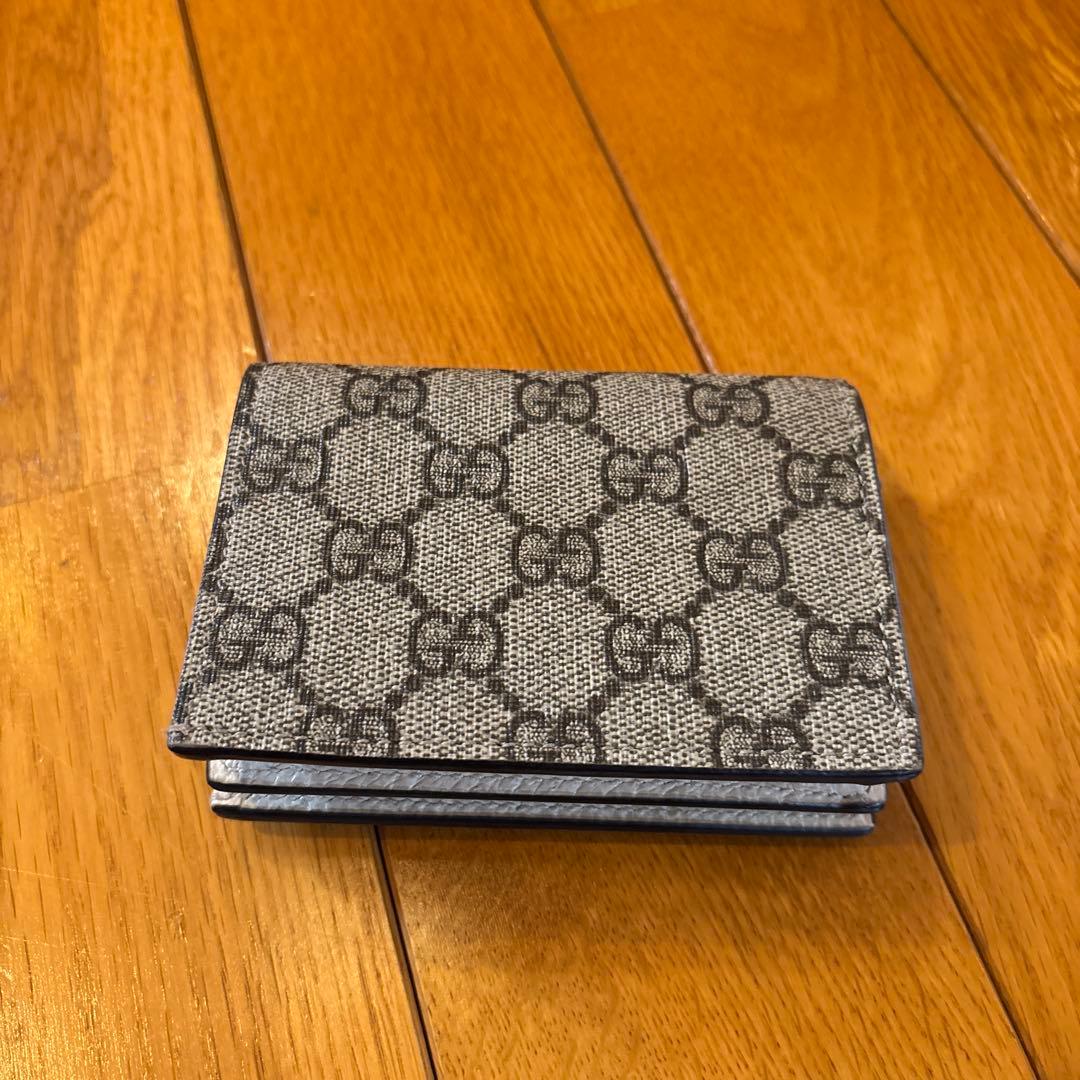 GUCCI 二つ折り財布 グレー/ホワイト
