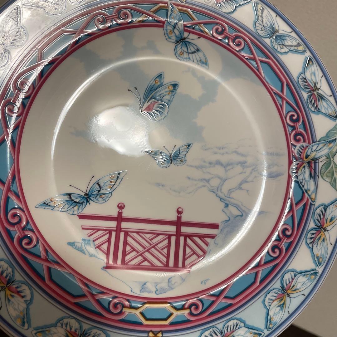 エルメス　ジャルダン・ド・パピヨン　ディナープレート　23.5cm