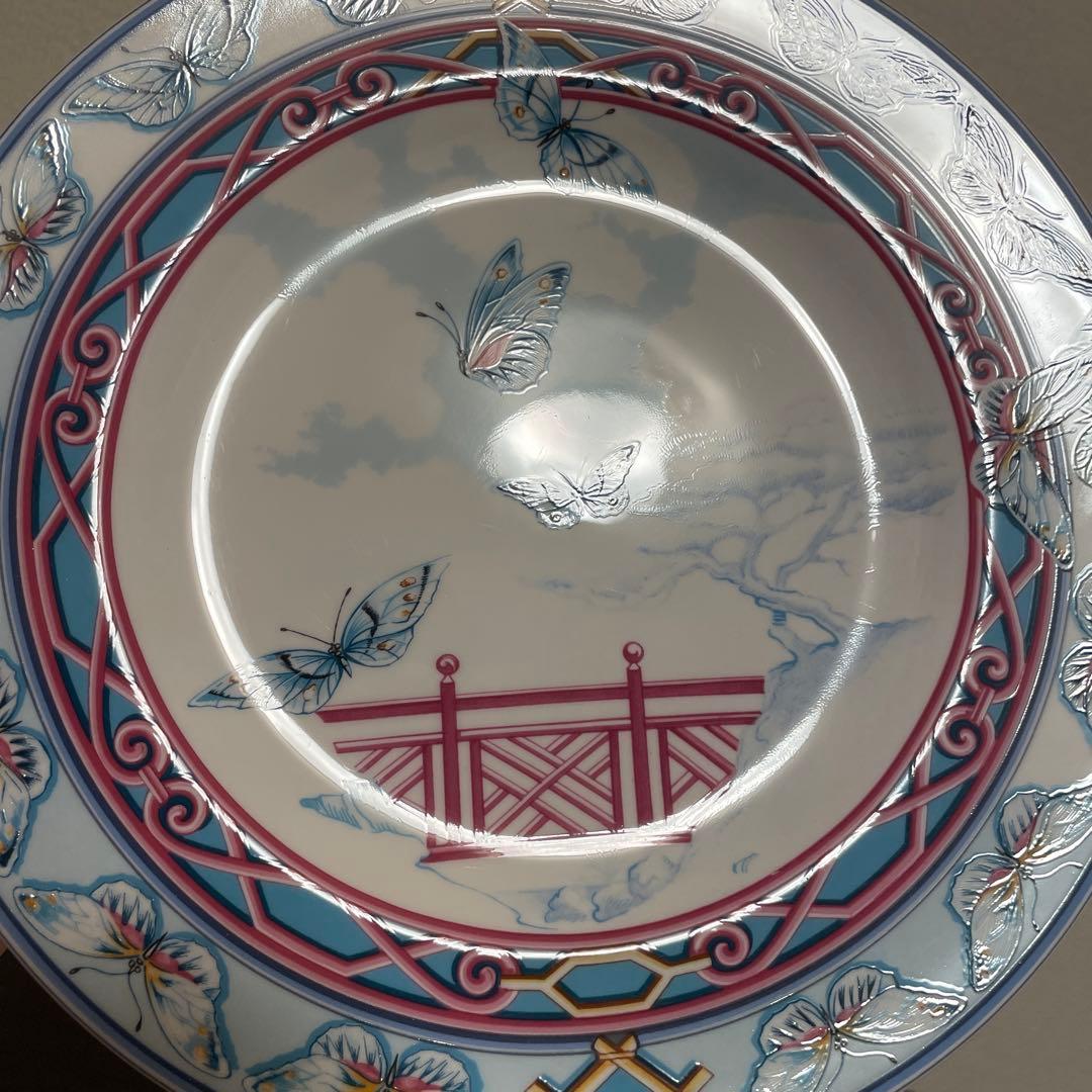 エルメス　ジャルダン・ド・パピヨン　ディナープレート　23.5cm