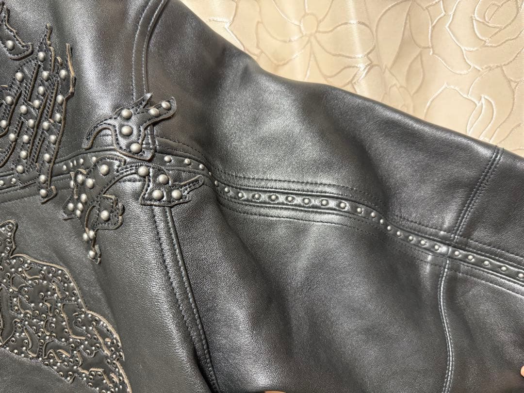 タグ有supreme Studded Hooded Leather Jacket