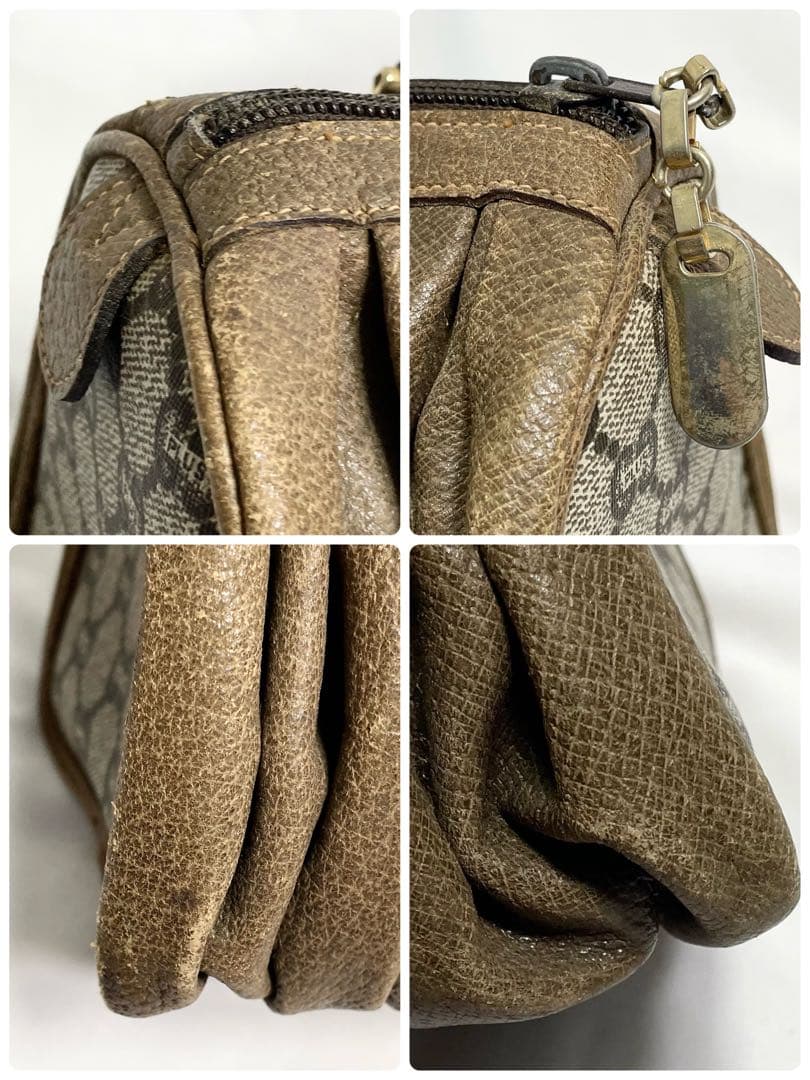 グッチプラス GGスプリーム ロゴ金具 ボストンバッグ ブラウン 大容量 多機能