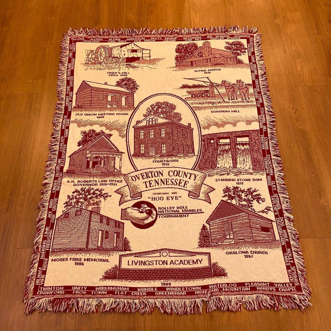 【美品】USA 郷土柄 ゴブランラグ 大判 タペストリー 160×120