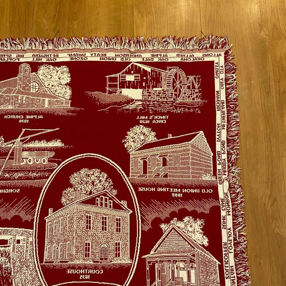 【美品】USA 郷土柄 ゴブランラグ 大判 タペストリー 160×120