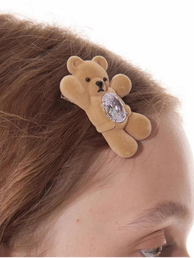 YVMIN クマ ヘアピン ヘアクリップ セット ペア 2 枚