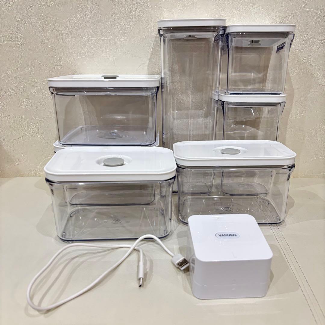 美品【VAKUEN】プレミアム真空保存容器　８点セット