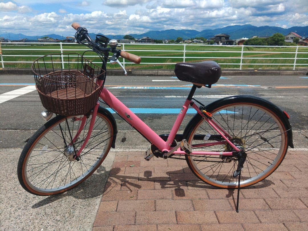 MINI　シティサイクル　ピンク　26インチ　6段ギア　可愛い自転車　持帰り専用